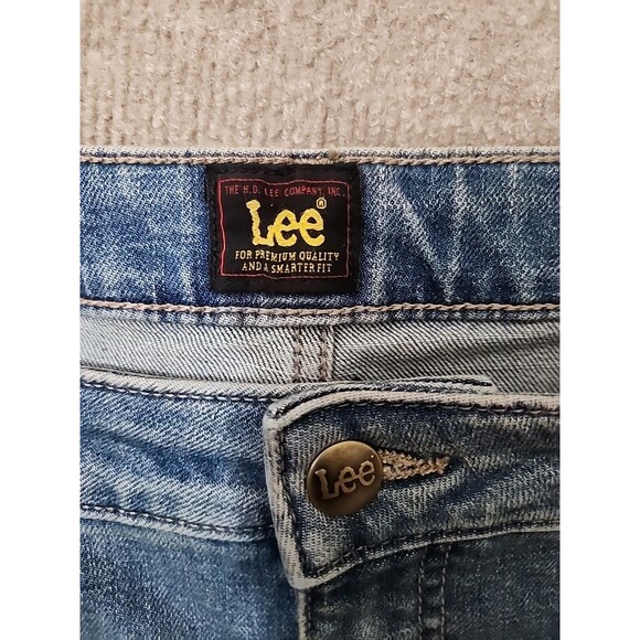 Lee Friction Resistant Jeans Womens 12 Long Blue Medium Wash Straight Leg NEW - Picture 8 of 10